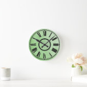 Ronde Pale Green Horloge Patiné effet Roman Numéros (Maison)