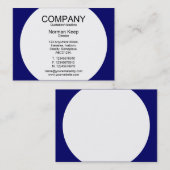 Ronde paneel - Wit met donkerblauw 00066 Visitekaartje (Voorkant / Achterkant)
