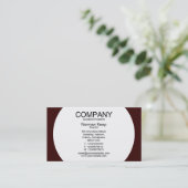 Ronde paneel - Wit met donkerbruin 330000 Visitekaartje (Staand voorkant)