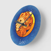 Ronde Panneau Leo Mur Horloge (Angle)