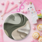 Ronde papieren bord in stijlvolle abstracte afbeel (Feest)