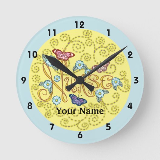 Ronde Papillon Infirmière horloge (Recto)