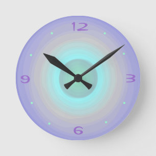Ronde Pastel mauve d'arc-en-ciel > horloge modelée