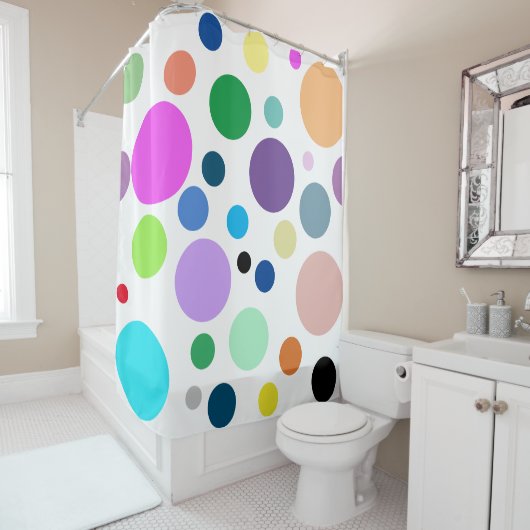 Ronde patronen douchegordijn (In situ)