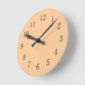 Ronde Peach Pastel Orange Earth Tone Cuisine Mur Horloge (Angle)