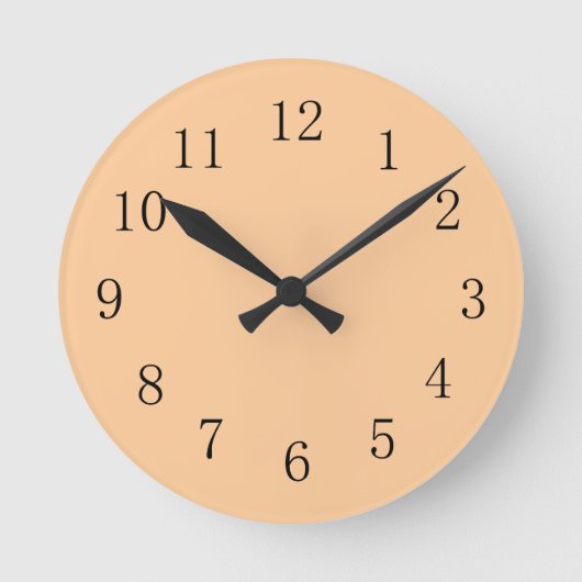 Ronde Peach Pastel Orange Earth Tone Cuisine Mur Horloge (Recto)