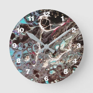 Ronde Peinture abstraite artisanale - Kook Art - Horloge