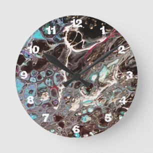 Ronde Peinture abstraite artisanale - Kook Art - Horloge