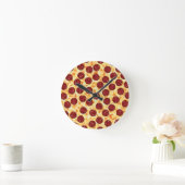 Ronde Peperoni Pizza pour les amateurs de pizza Horloge  (Maison)
