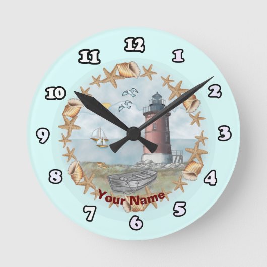 Ronde Phare de Delaware Shells Horloge (Recto)