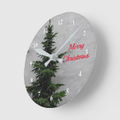 Ronde Pine Tree Noël 36 Horloge (Angle)