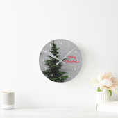 Ronde Pine Tree Noël 36 Horloge (Maison)