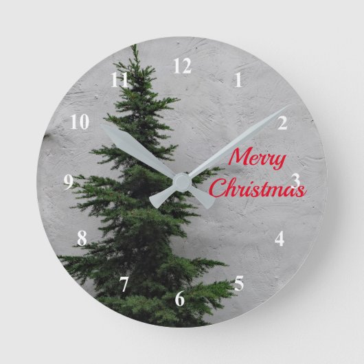 Ronde Pine Tree Noël 36 Horloge (Recto)