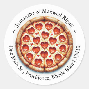 Ronde Pizza Sticker Adreslabels