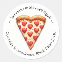 Ronde Pizza Stickers Retour Adreslabels