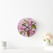 RONDE POMME ROSE BLOSSOMS MUR HORLOGE (Maison)