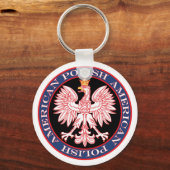 Ronde Poolse Amerikaanse adelaar Sleutelhanger (Voorkant)
