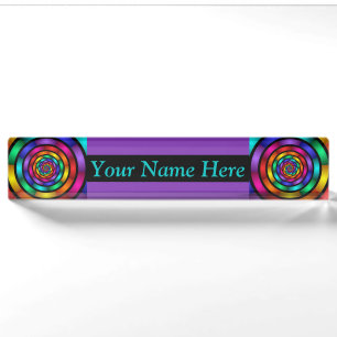 Ronde Psychedelic Colorful Modern Fractal Art Name Naambordje