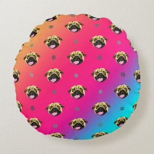 Ronde Pug Print Kussen