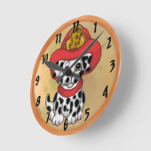 Ronde Puppy Chien Pompier horloge (Angle)