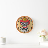Ronde Puppy Chien Pompier horloge (Maison)