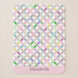 Ronde Quilt Design Custom Girl Naam Sherpa Deken