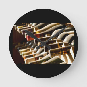 RONDE RACK DE BOUTEILLES DE VIN MUR HORLOGE