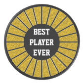 Ronde Rays Lijst goud + je rug. en ideeën Hockey Puck (Voorkant)