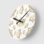 Ronde Reine des Coeurs Couronne Tiara Rond Mur Horloge (Angle)