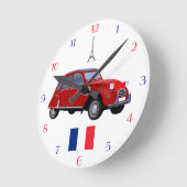 Ronde Rétro horloge de mur de Citroen 2CV (Angle)