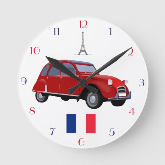Ronde Rétro horloge de mur de Citroen 2CV (Recto)