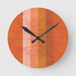 Ronde Rétro horloge rayée orange