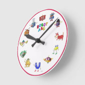Ronde Robot ABC Horloge par Jerry Hunt (Angle)