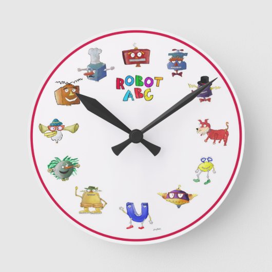 Ronde Robot ABC Horloge par Jerry Hunt (Recto)
