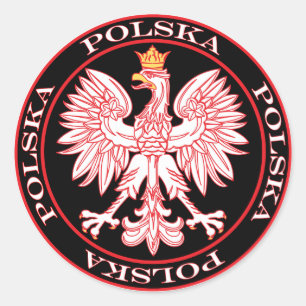 Ronde Rode Polska Eagle Sticker