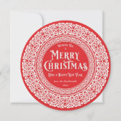 Ronde  Rood + Wit Keltisch Feestdagenkaart (Voorkant)