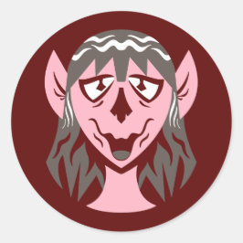 Ronde roze Orc Meisje Sticker