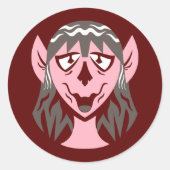 Ronde roze Orc Meisje Sticker (Voorkant)