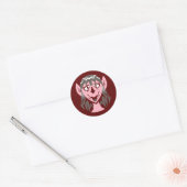 Ronde roze Orc Meisje Sticker (Envelop)