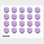 Ronde roze roos ronde sticker (Vel)