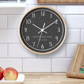 Ronde Russe Faux Chalkboard Black Wall Horloge