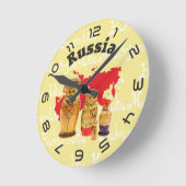 Ronde Russie - Russie Babouchka - Matriochka horloge mur (Angle)