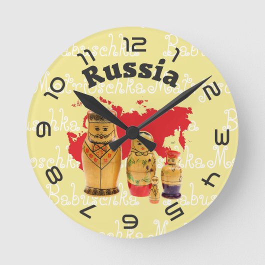 Ronde Russie - Russie Babouchka - Matriochka horloge mur (Recto)