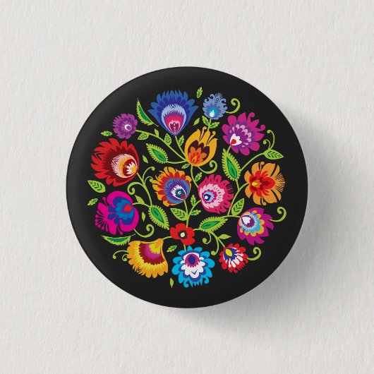 Ronde samenstelling Poolse folklore Button 3,2 Cm (Voorkant)