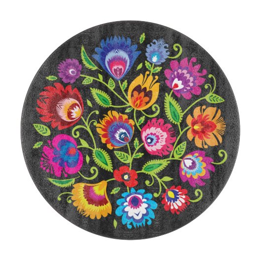 Ronde samenstelling Poolse folklore Snijplank (Voorkant)