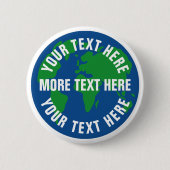 Ronde save planet aarde aangepaste pinback knoppen button 5,7 cm (Voorkant)