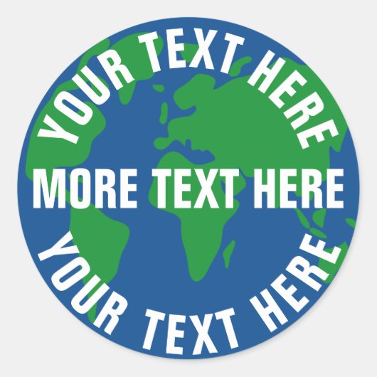 Ronde save planet earth stickers met aangepaste te (Voorkant)