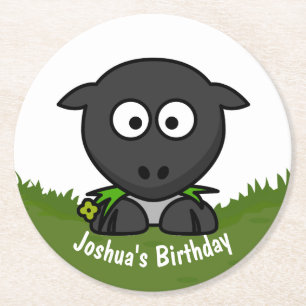 Ronde schapen ronde kartonnen onderzetter