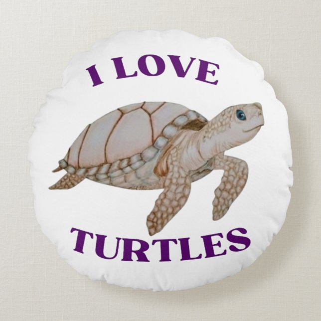 Ronde Schildpad Worp Kussen (Voorkant)