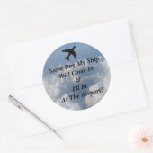 Ronde Schip Luchthaven Sticker (Envelop)
